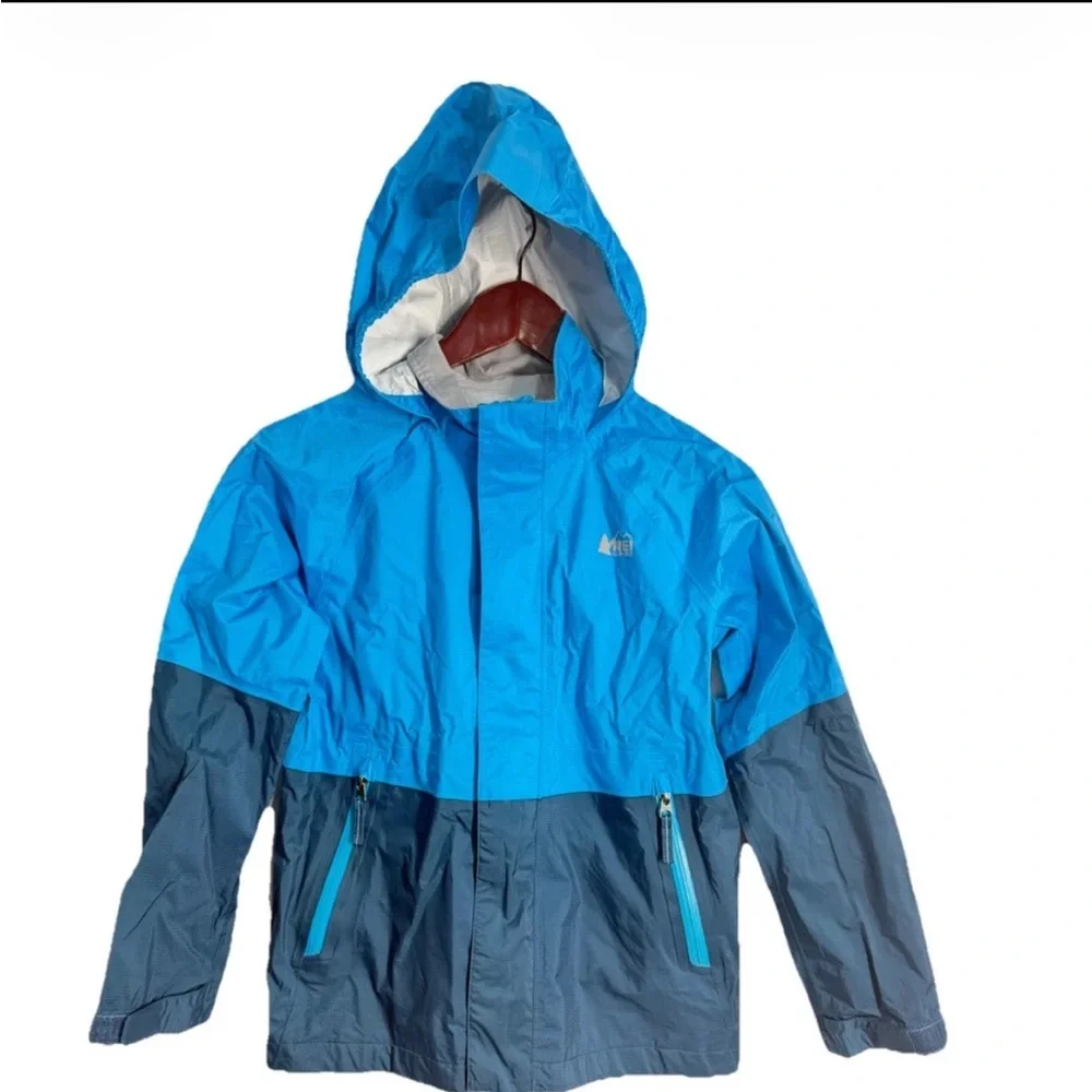 REI Co op Jacket Youth M 10-12 Rainwall Hooded Rain Waterproof Shell Ripstop